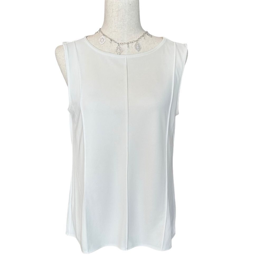 Womens Sleeveless Blouse Ivory / Light Cream Size Large